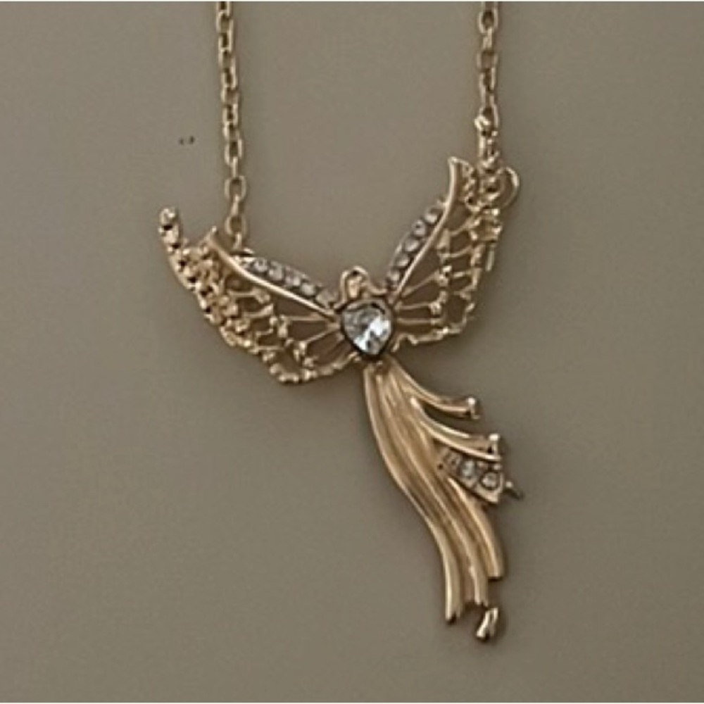 Elegant Gold Angel Pendant Necklace